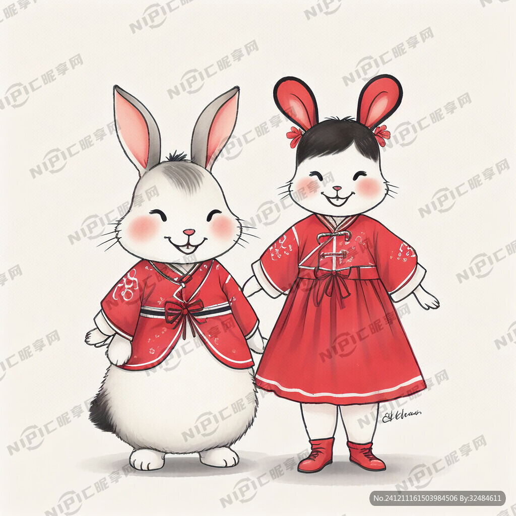 喜庆唐服装 中国红 可爱 微笑