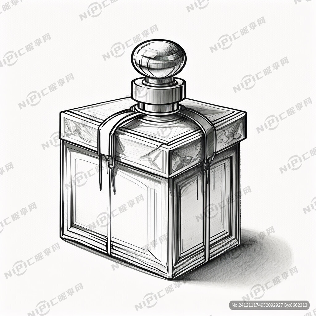 画一个装香水的包装盒 欧美风格