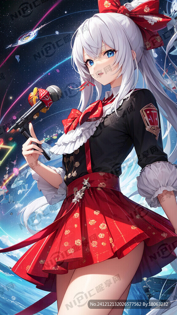 漫画风音乐背景 有麦克风 狂热