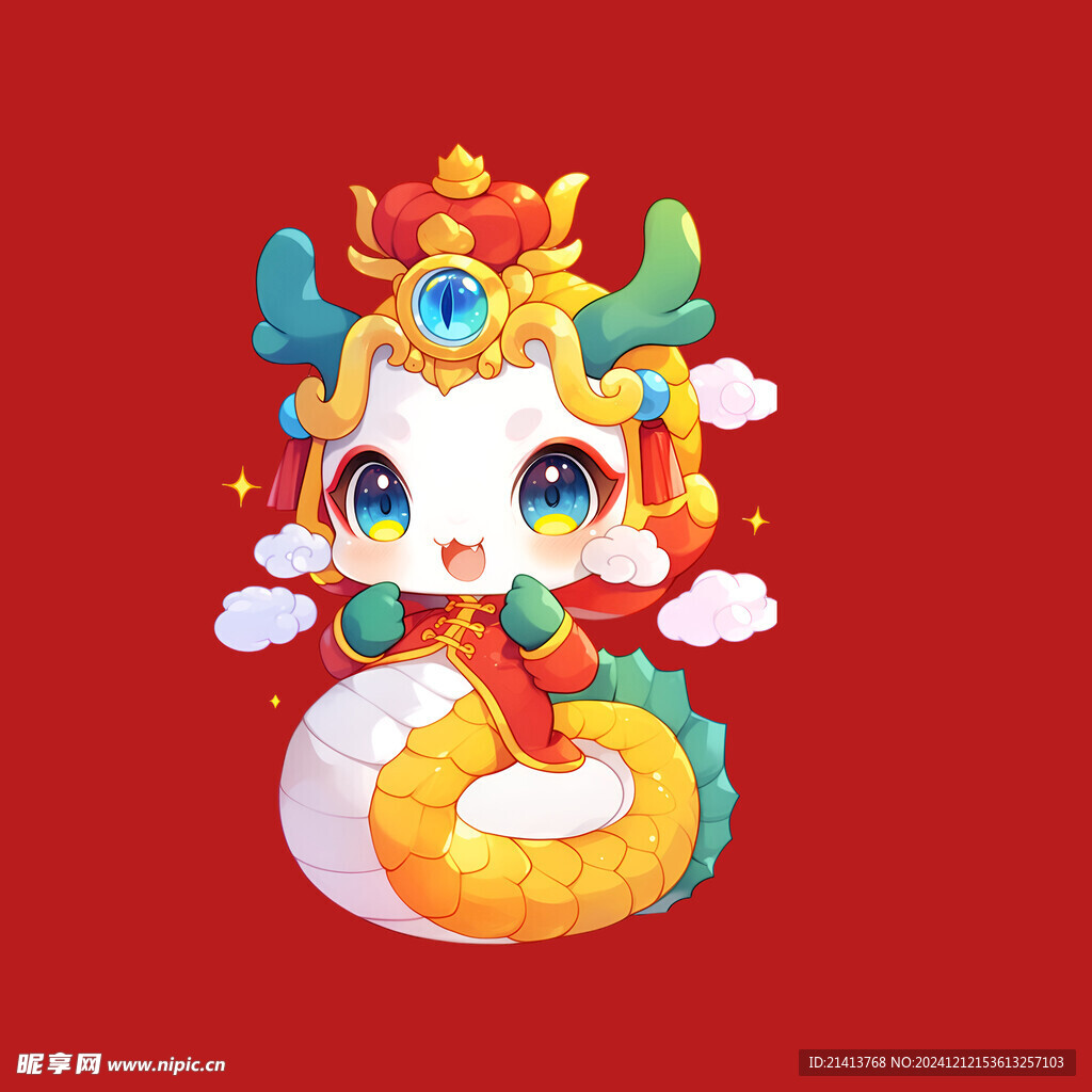 手绘卡通小蛇 
