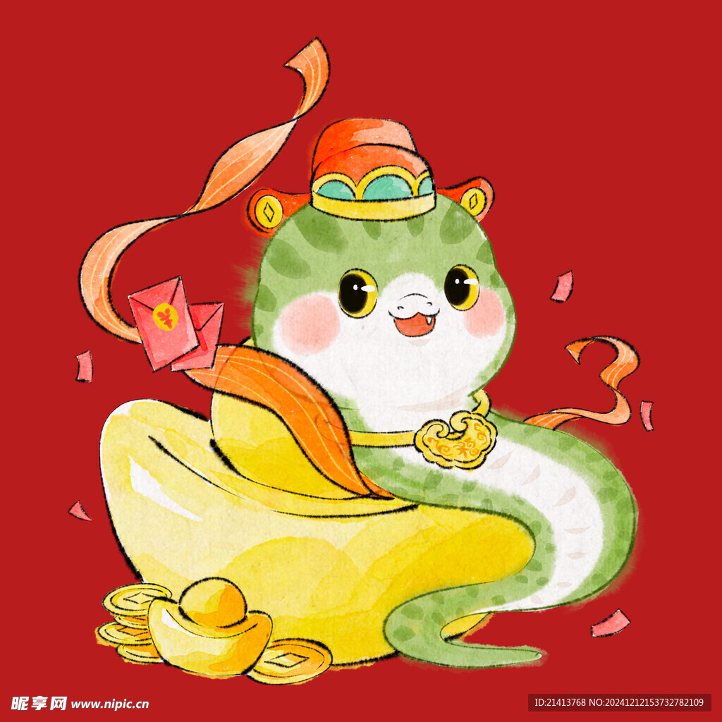 手绘卡通小蛇