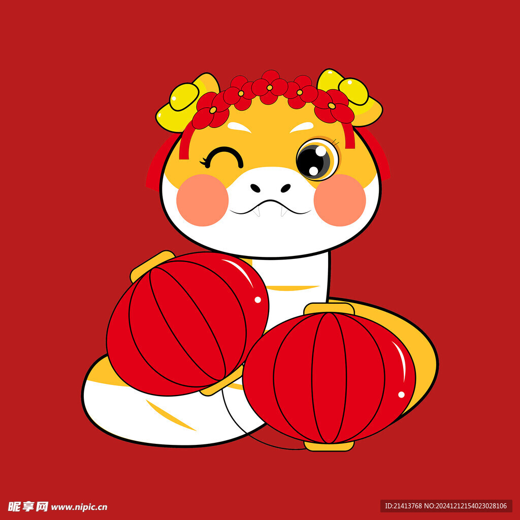 手绘卡通小蛇