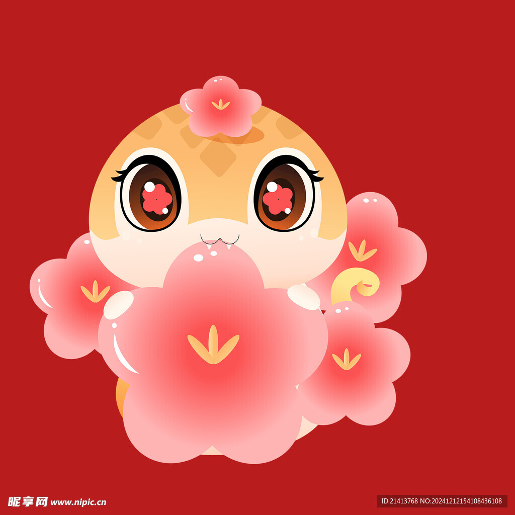 手绘卡通小蛇 