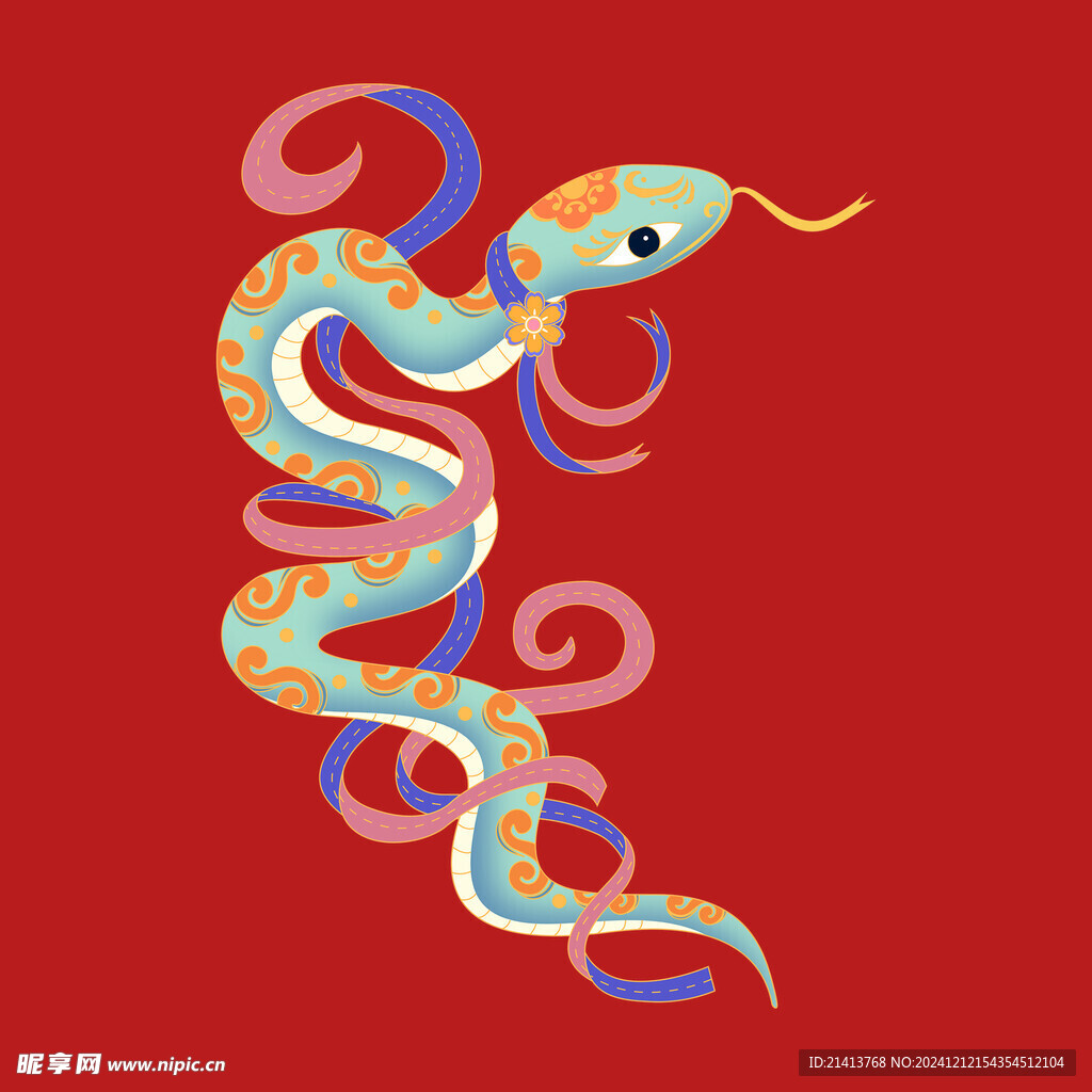 手绘卡通小蛇