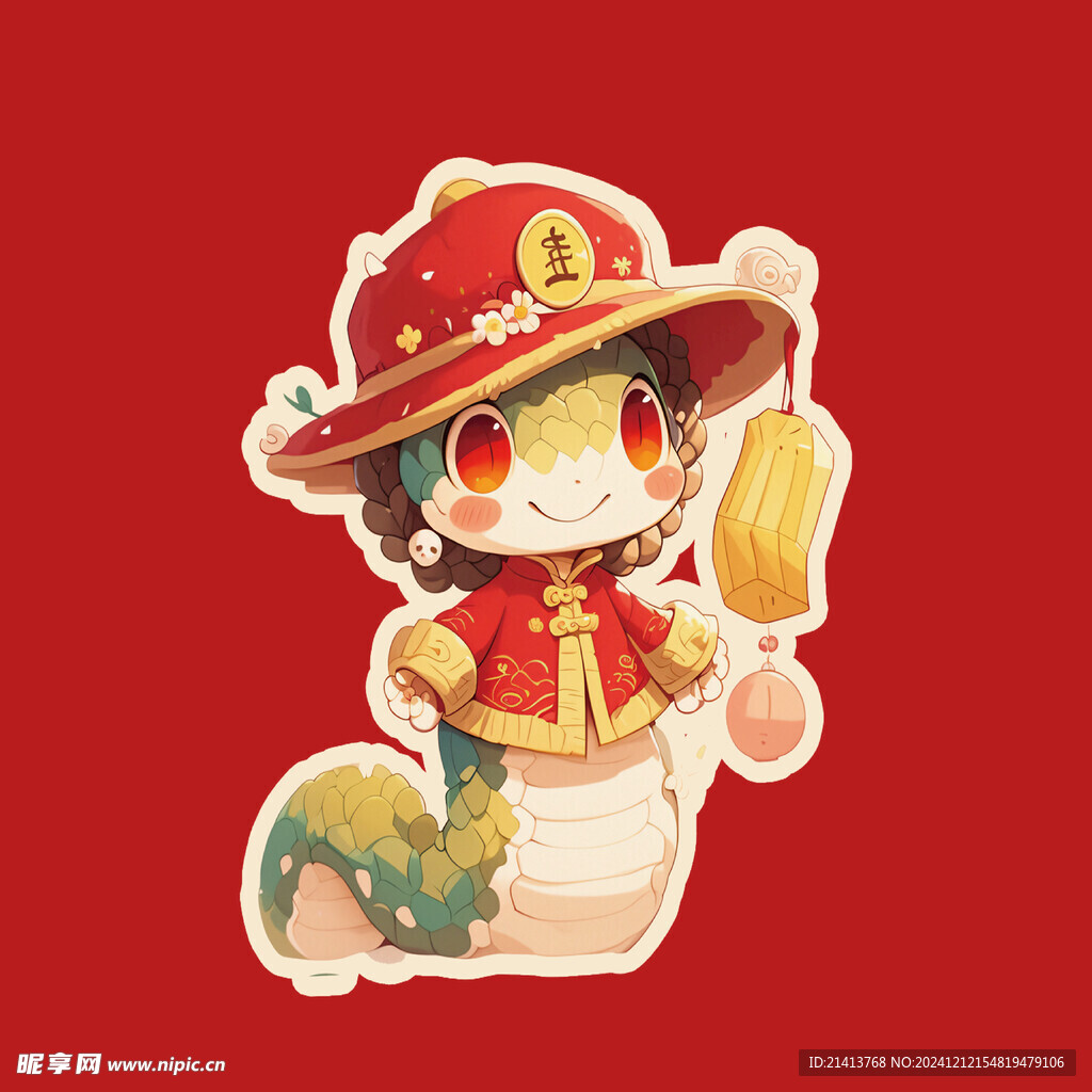 手绘卡通小蛇
