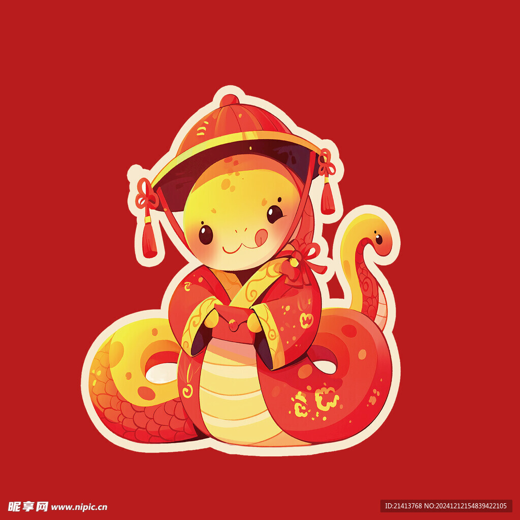 手绘卡通小蛇