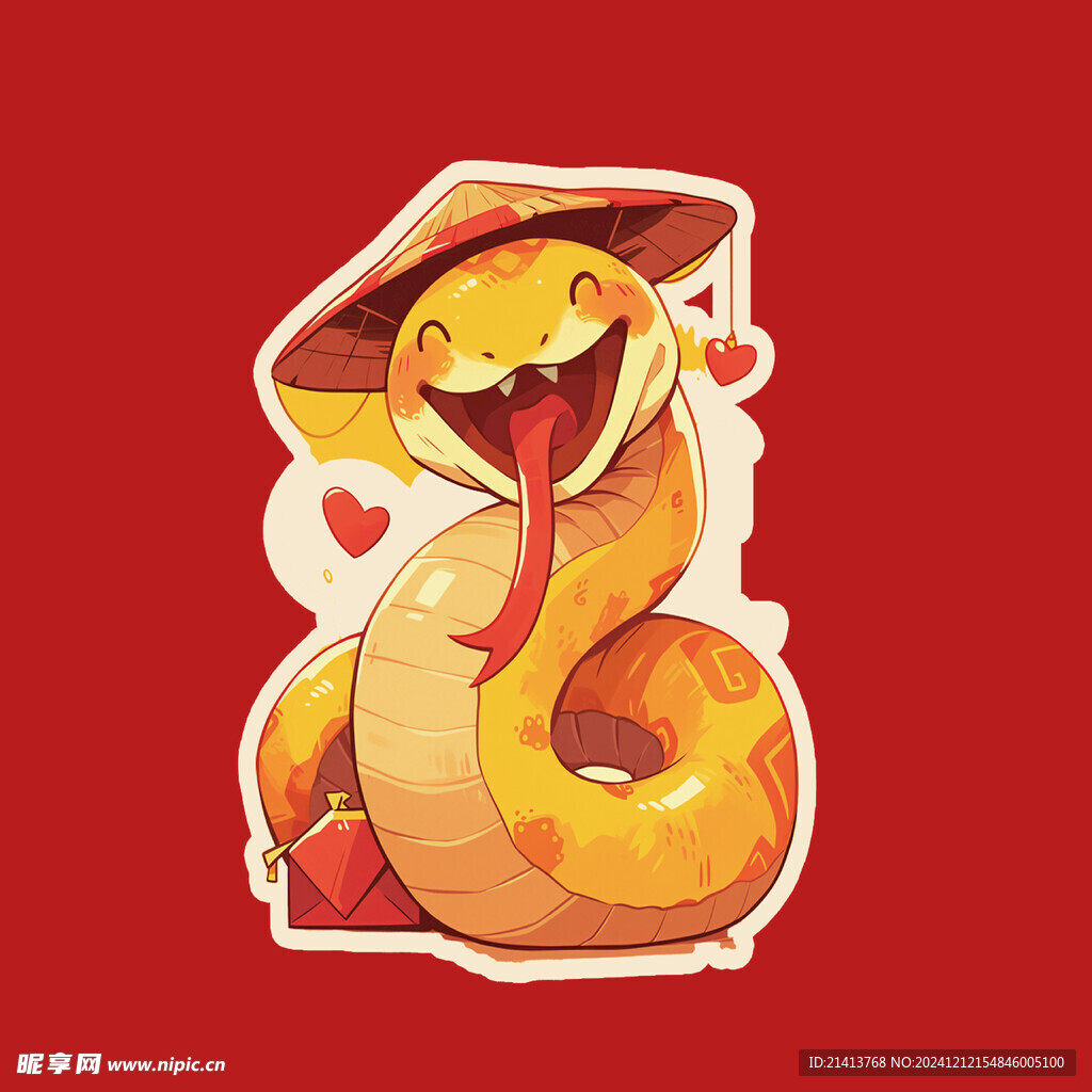 手绘卡通小蛇