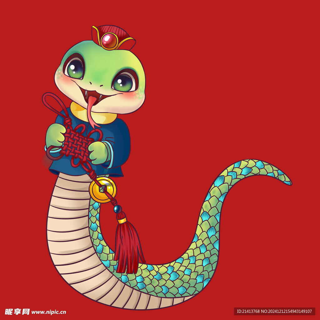 手绘卡通小蛇