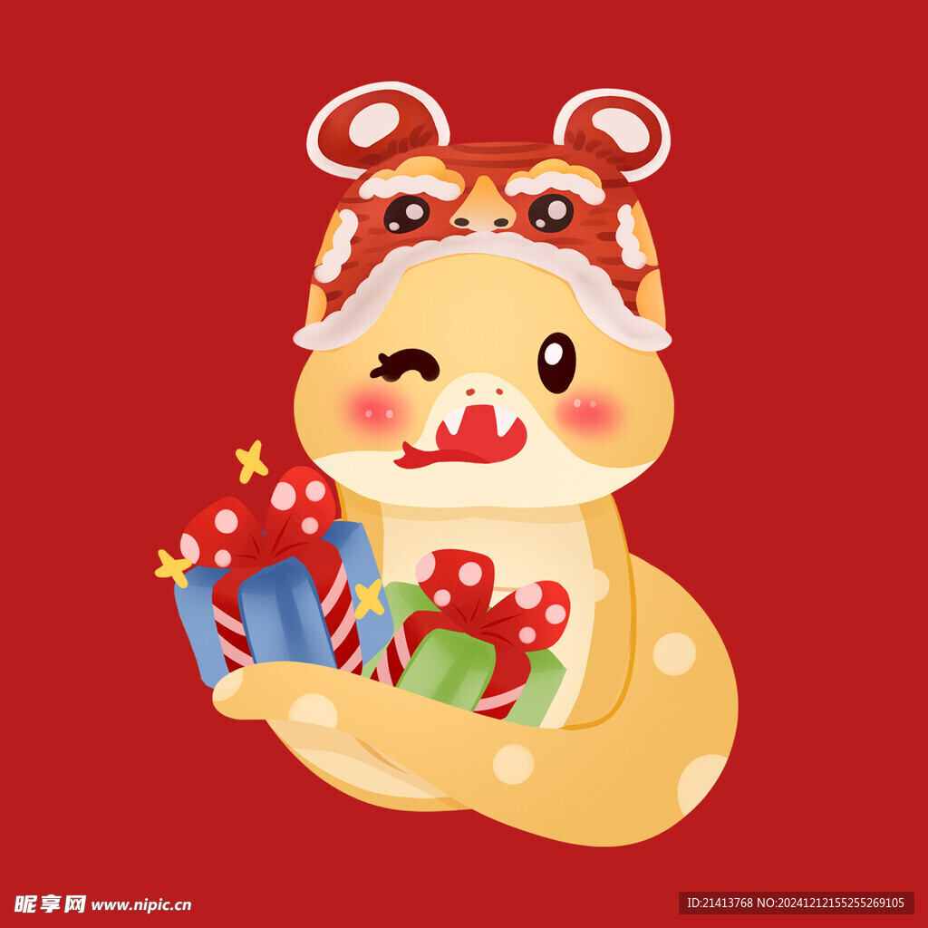 手绘卡通小蛇