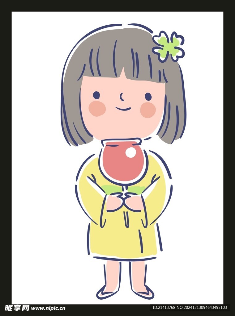 手绘儿童女孩