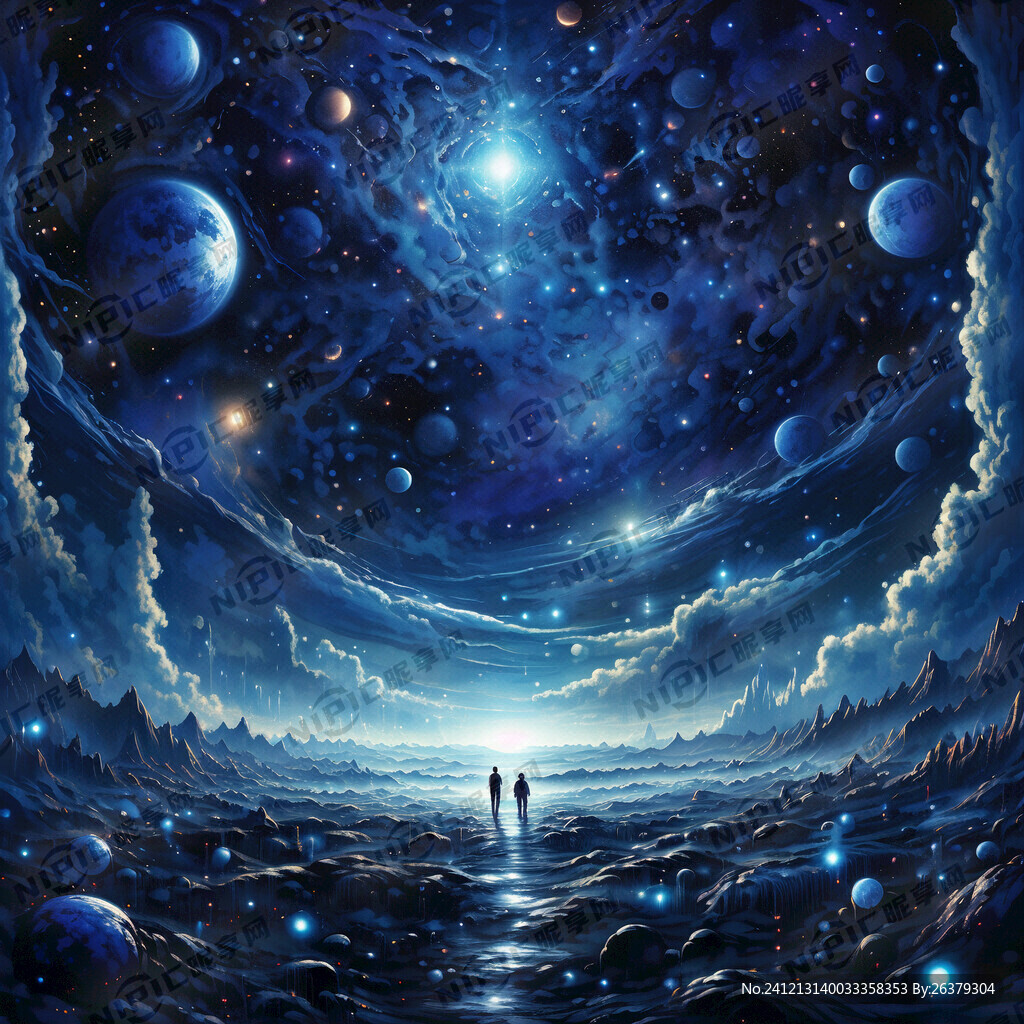 蓝色星空宇宙不要人尽量蓝一些