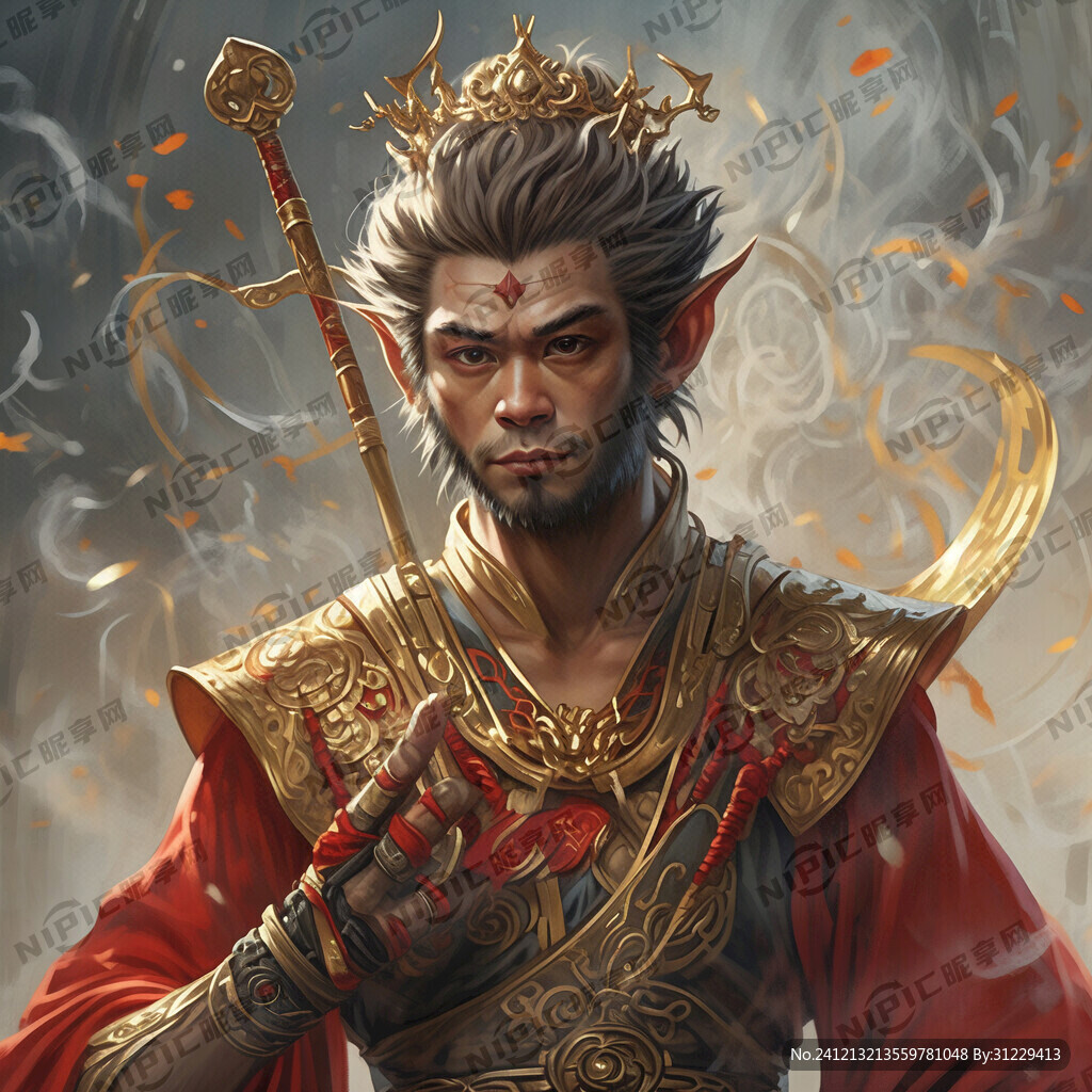 孙悟空  头戴金箍 单脚站立