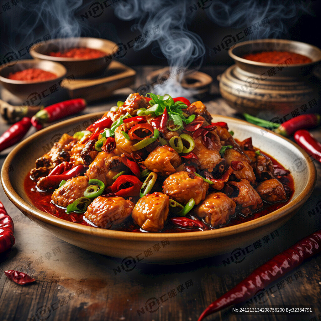 川菜  辣子鸡  烟