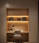 围合高级感装修木作厨房餐边柜子