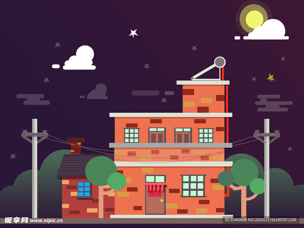 夜景插画