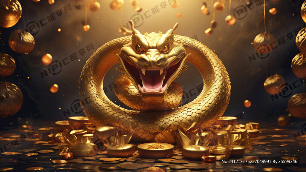 金蛇送福 带货背景 喜庆