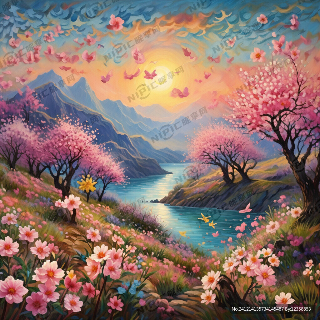 十里桃花  春季景色 桃花盛开