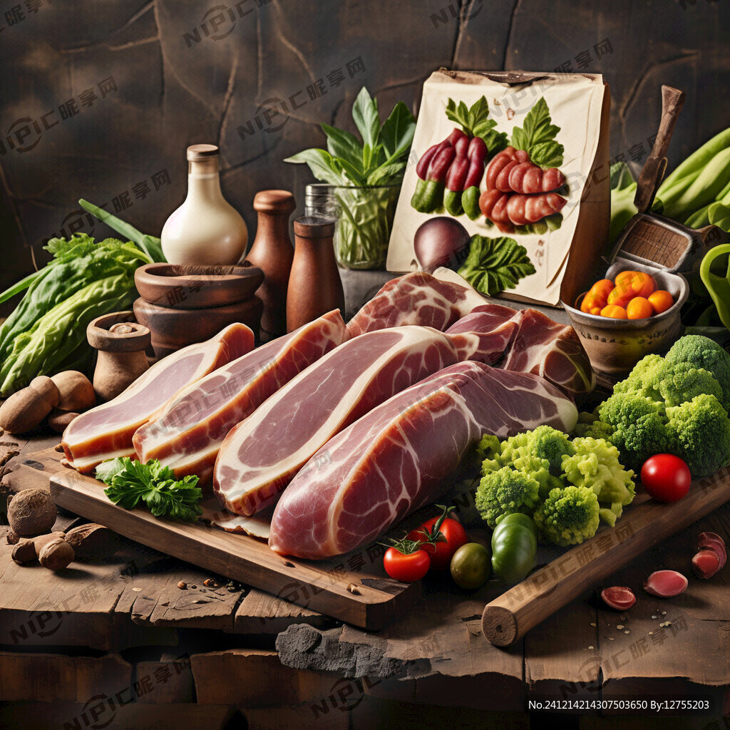 农产品 火腿 直播背景