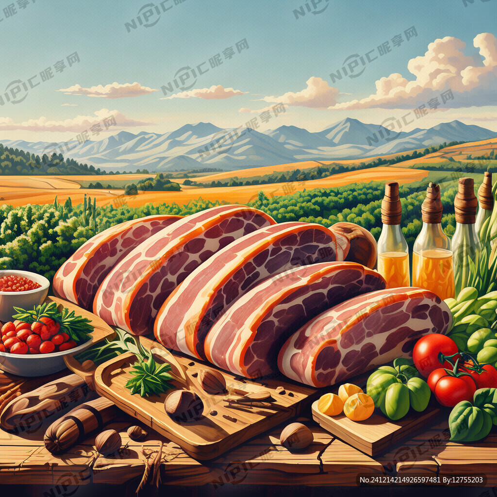农产品  火腿  海报  