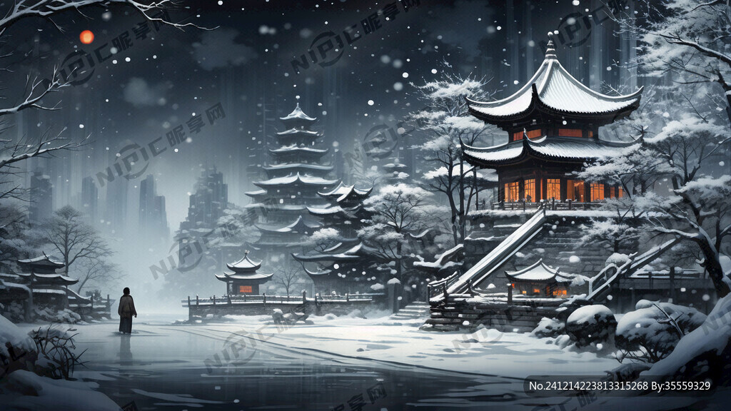 大雪新年夜景