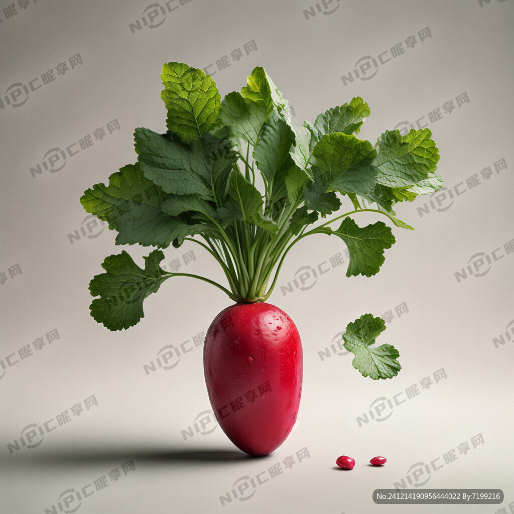绿皮小萝卜真实感 少量绿叶