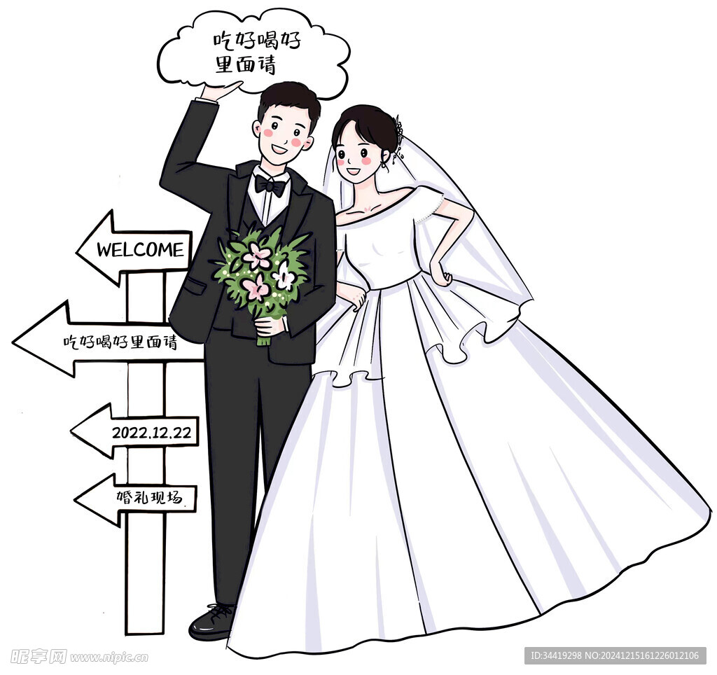 婚礼迎宾牌