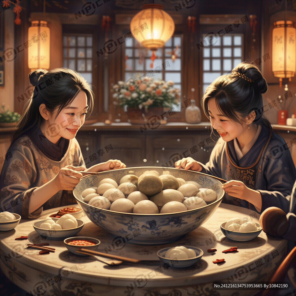 冬至 一家人吃汤圆
