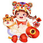 卡通老虎  舞龙  对联  生