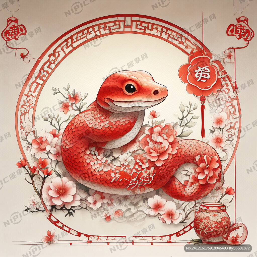 手绘2025新年喜庆春节剪纸窗