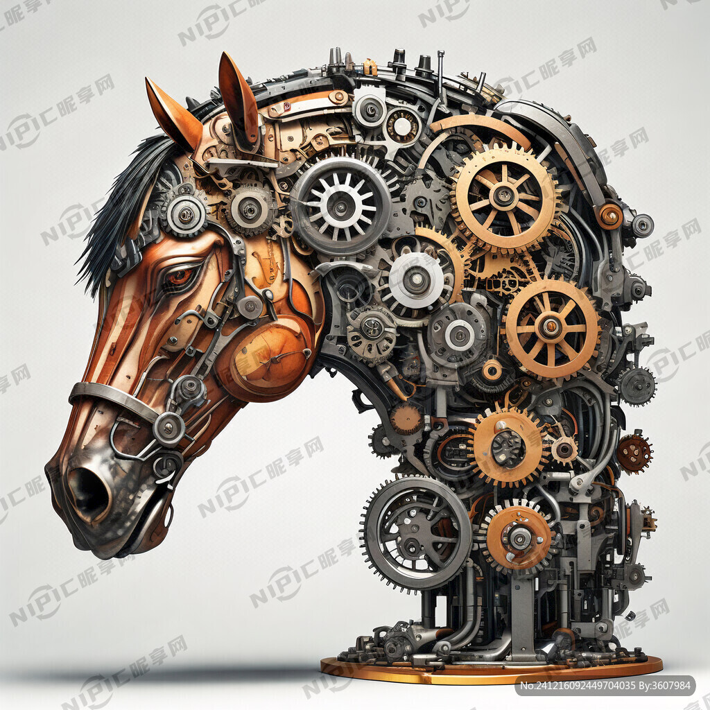 AI创作图马头 机械nipic.com-昵图网