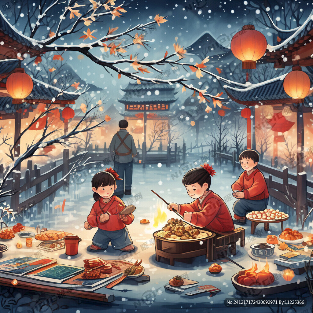 小学生 冬至创意画 插画