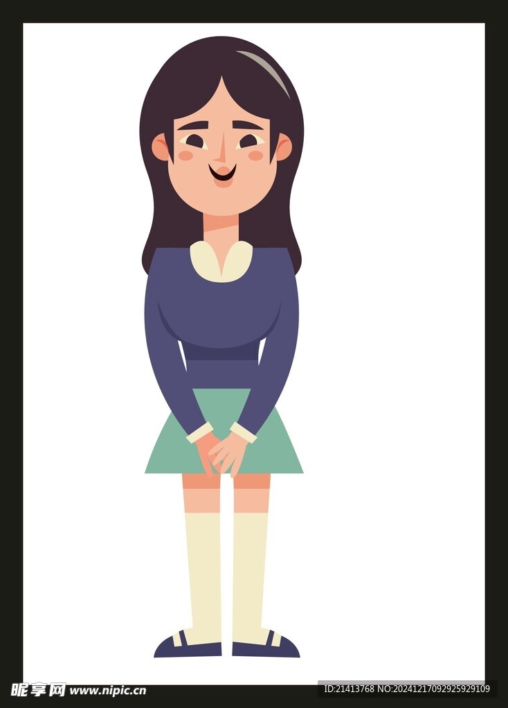 手绘卡通女孩