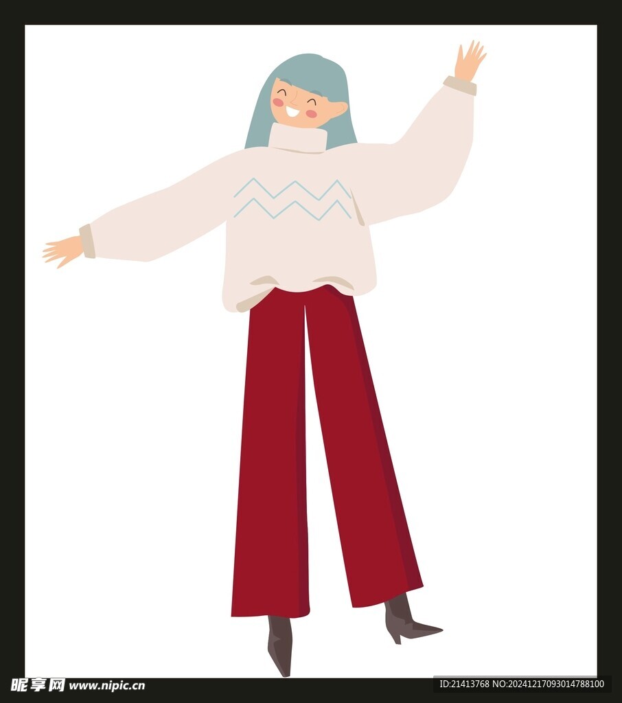 手绘卡通女孩