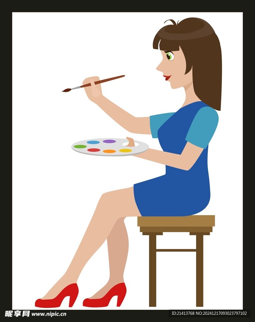画画女孩女人 