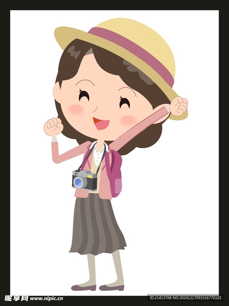 开心欢呼女孩 