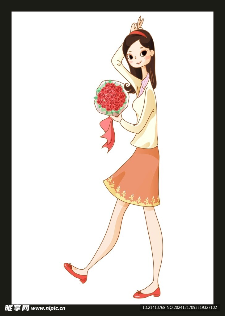 手绘卡通女孩