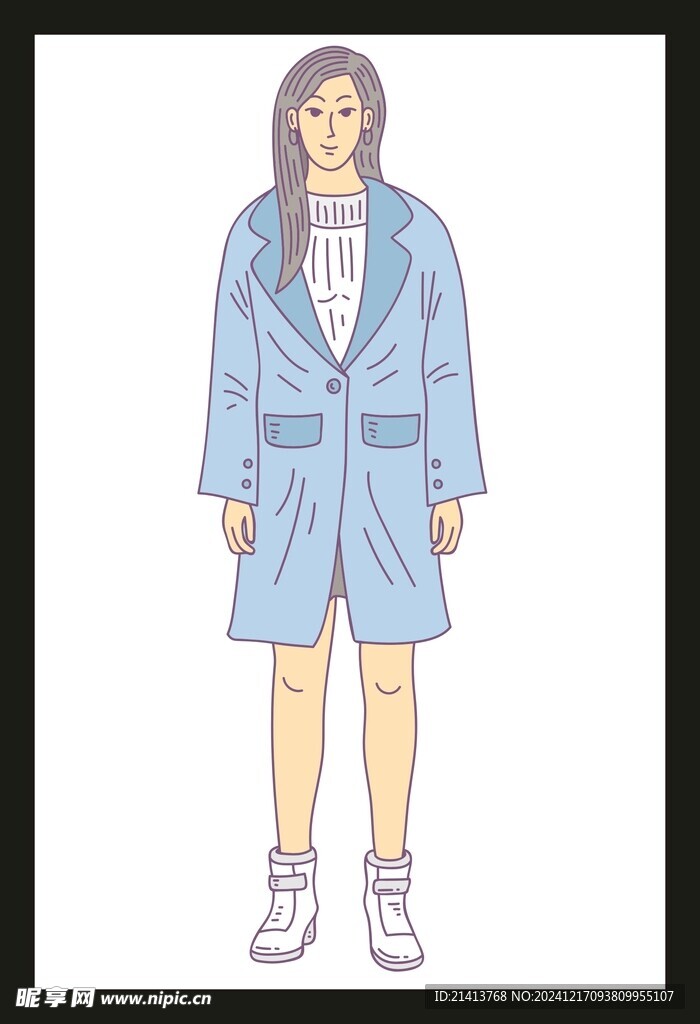 手绘卡通女孩