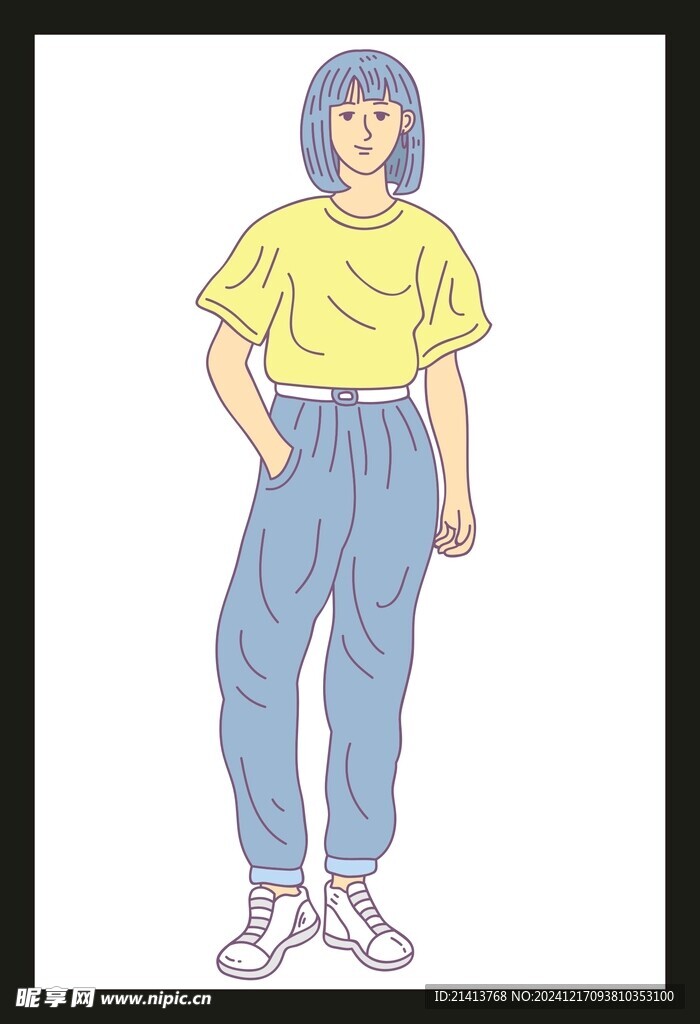 手绘卡通女孩
