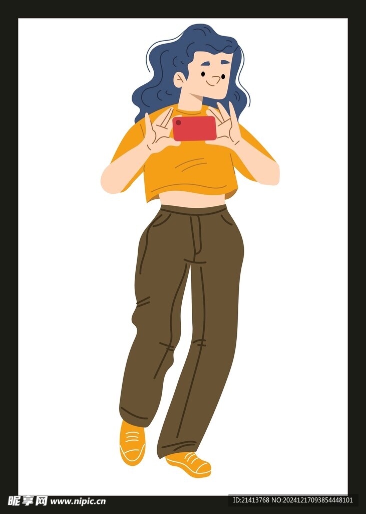 玩手机女孩 