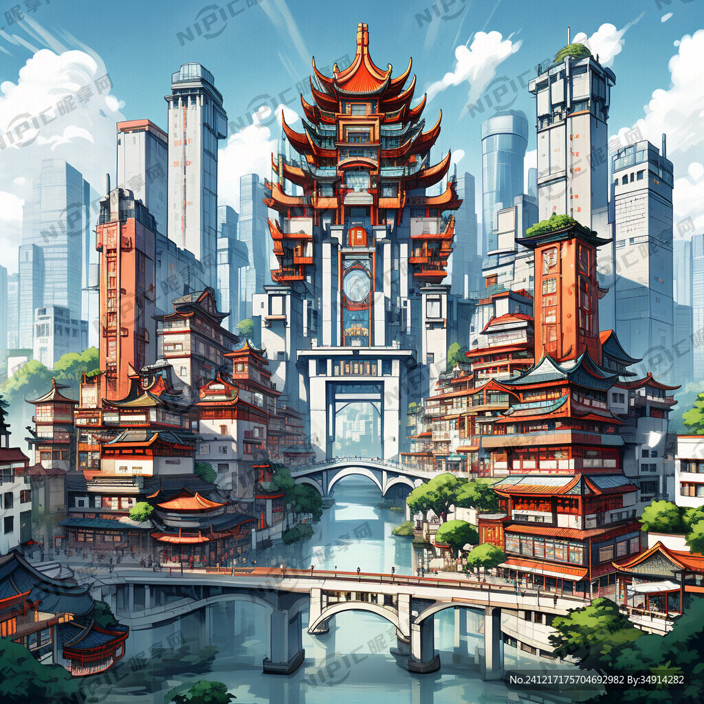 二次元 重庆 建筑群