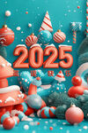2025圣诞海报 新年海报 