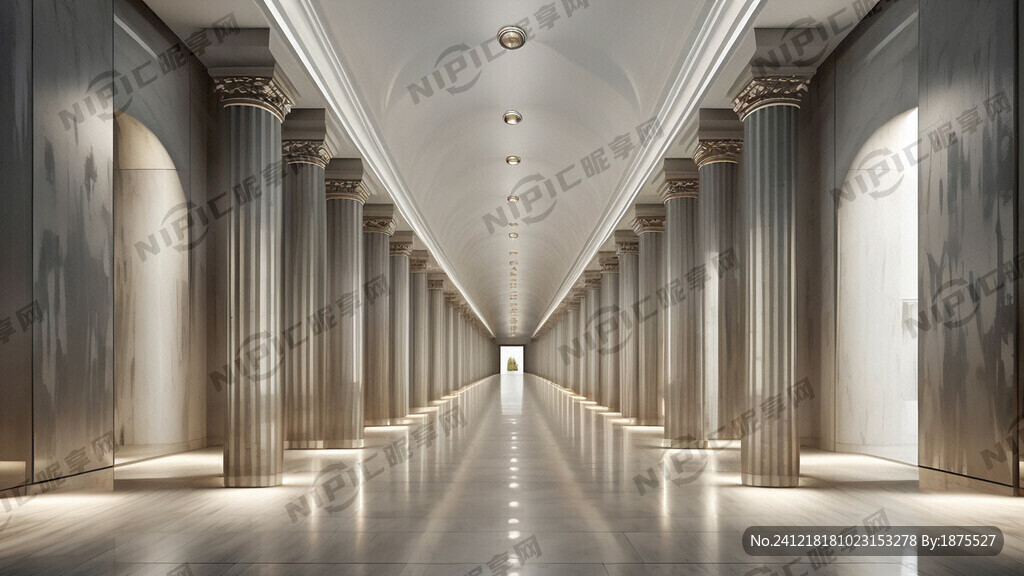 极简现代风格的走廊