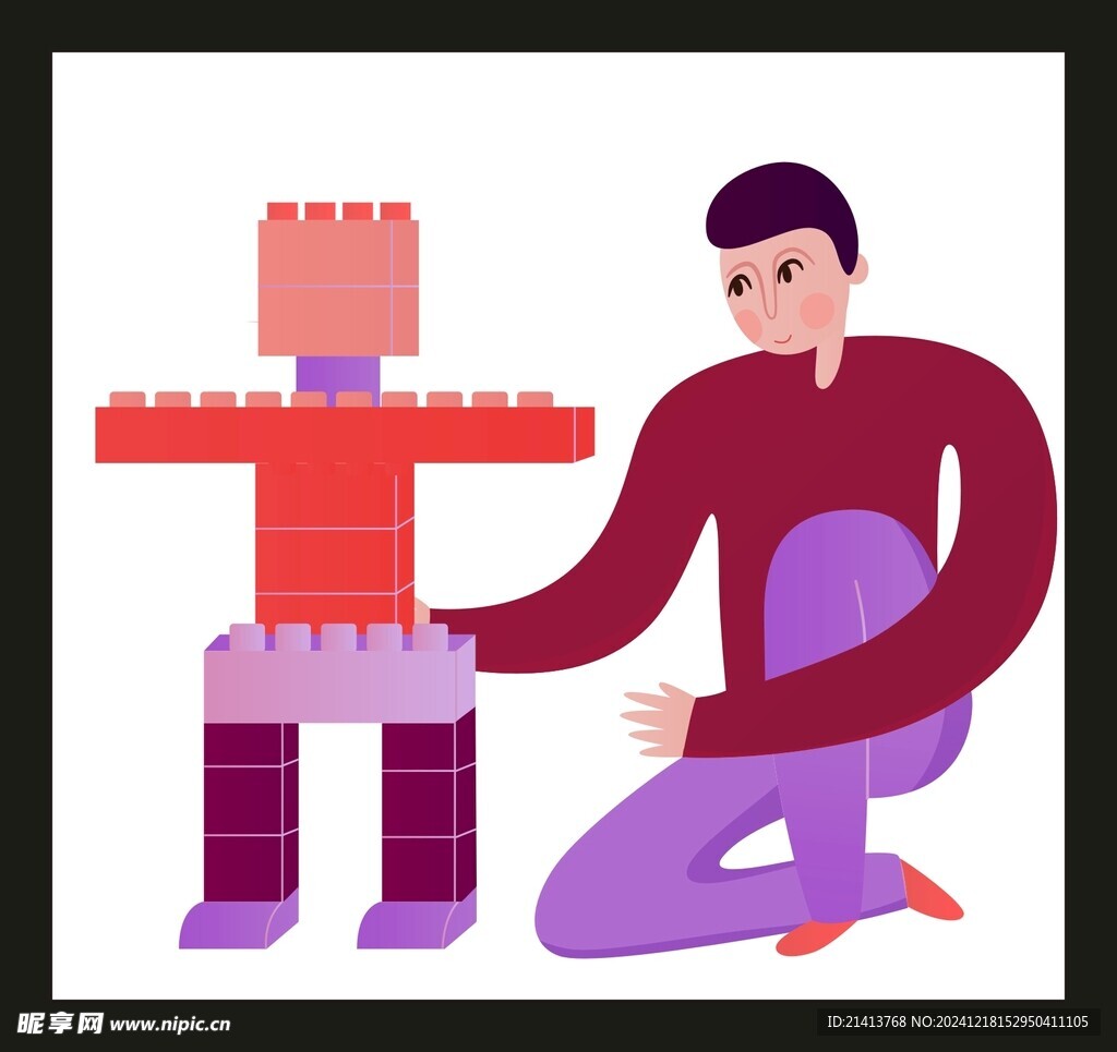 手绘男人男孩