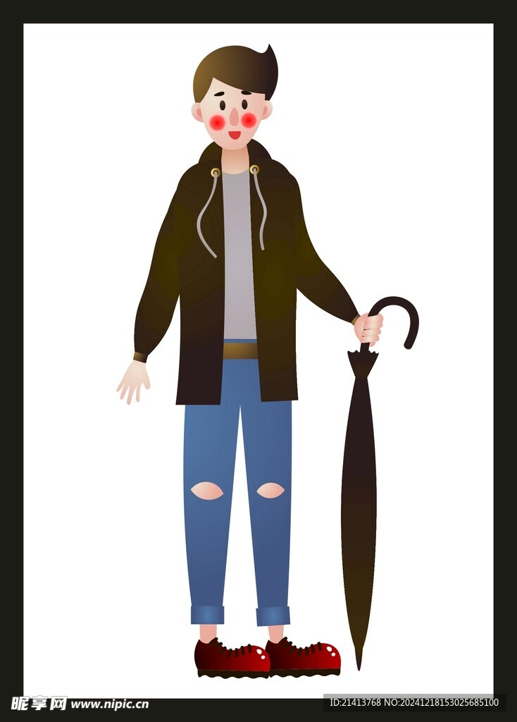 手绘男人男孩