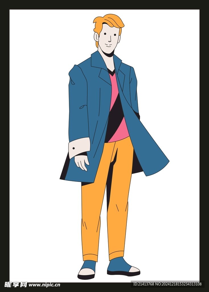 手绘男人男孩