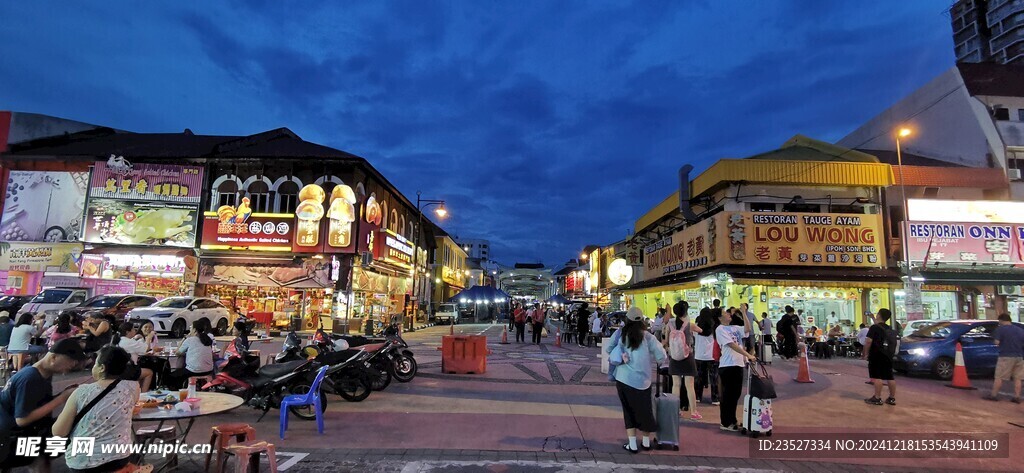 马来西亚怡保街景夜景