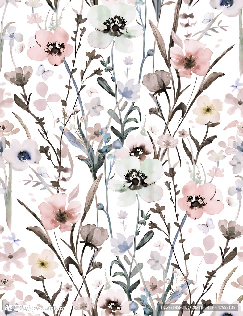 数码水彩花