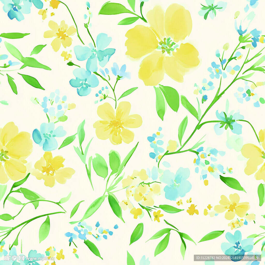 花卉_数码印花_手绘
