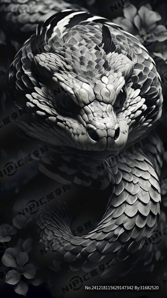 动物 蛇 蛇头 蛇身 蛇尾 花