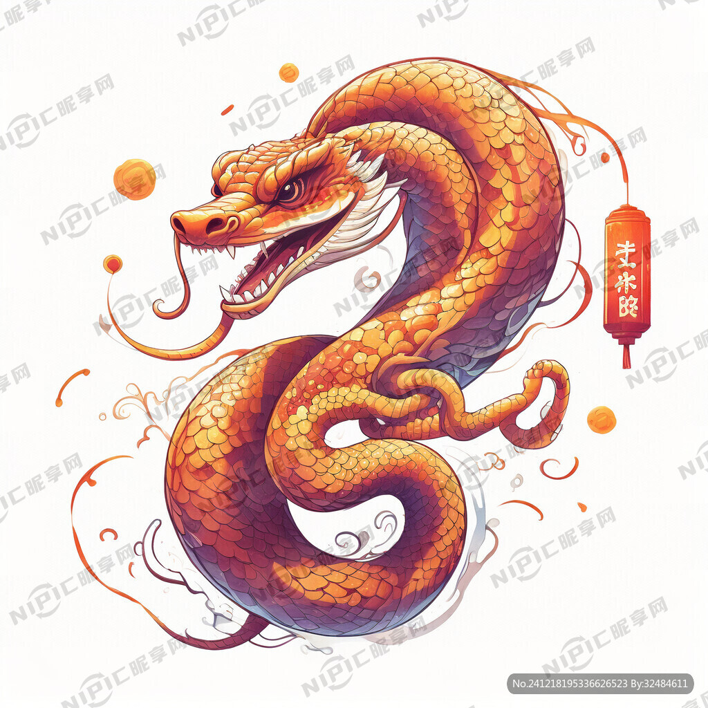 2025蛇年元素 飞腾喜庆的蛇